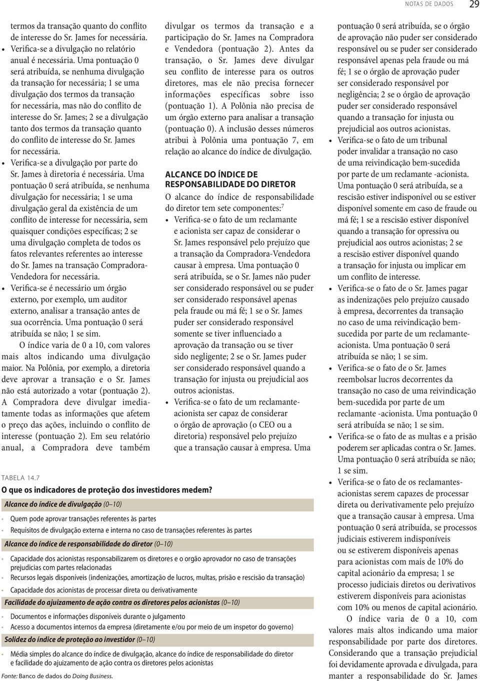 James; 2 se a divulgação tanto dos termos da transação quanto do conflito de interesse do Sr. James for necessária. Verifica-se a divulgação por parte do Sr. James à diretoria é necessária.