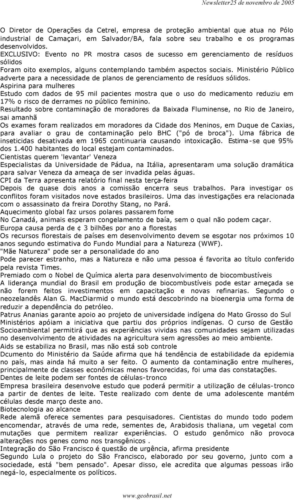 Ministério Público adverte para a necessidade de planos de gerenciamento de resíduos sólidos.