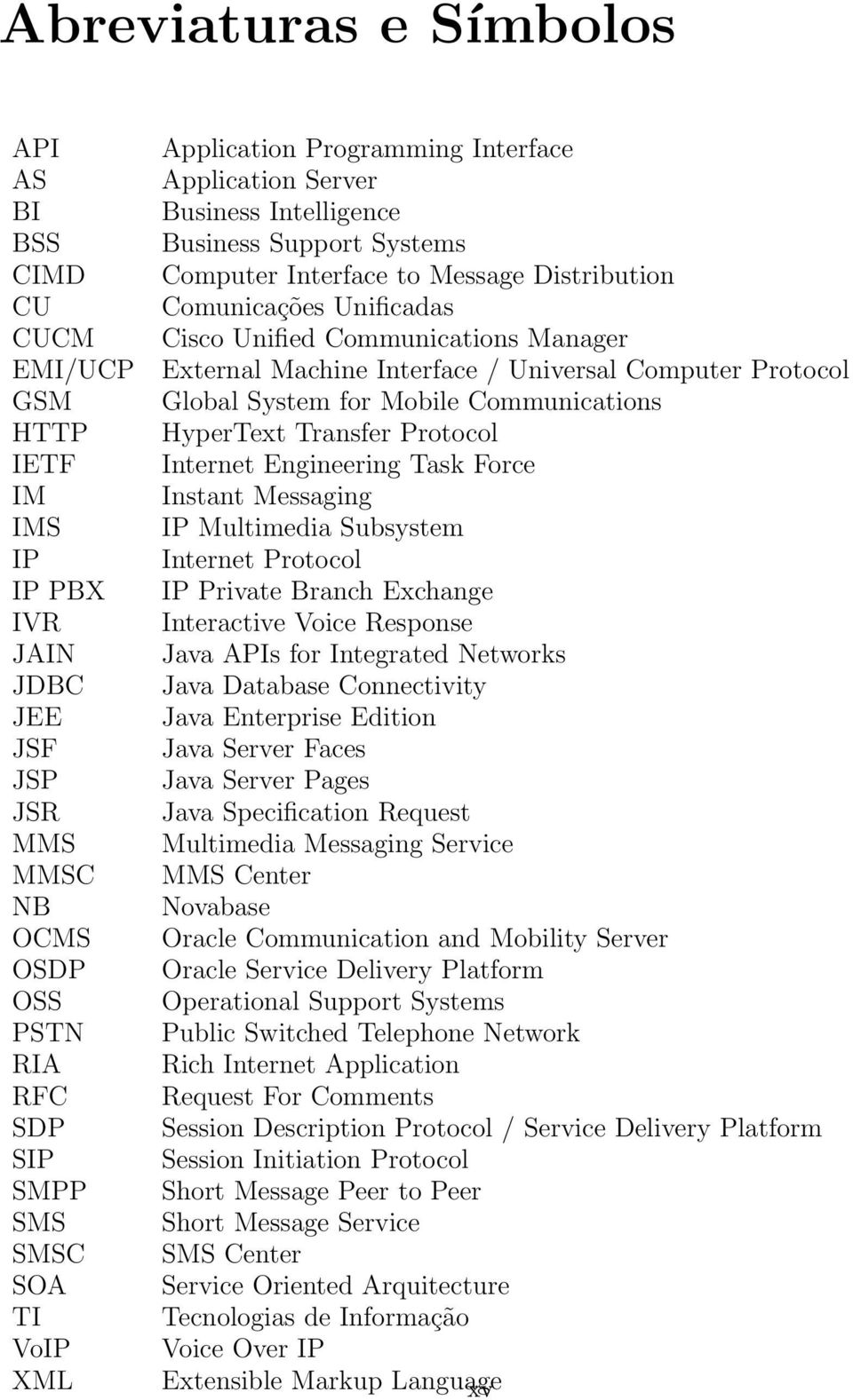 Manager External Machine Interface / Universal Computer Protocol Global System for Mobile Communications HyperText Transfer Protocol Internet Engineering Task Force Instant Messaging IP Multimedia