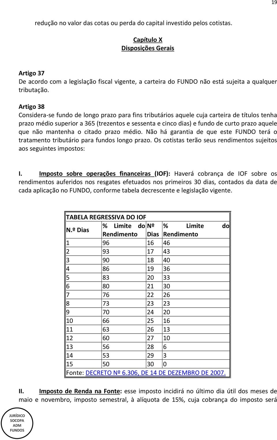 Artigo 38 Considera se fundo de longo prazo para fins tributários aquele cuja carteira de títulos tenha prazo médio superior a 365 (trezentos e sessenta e cinco dias) e fundo de curto prazo aquele