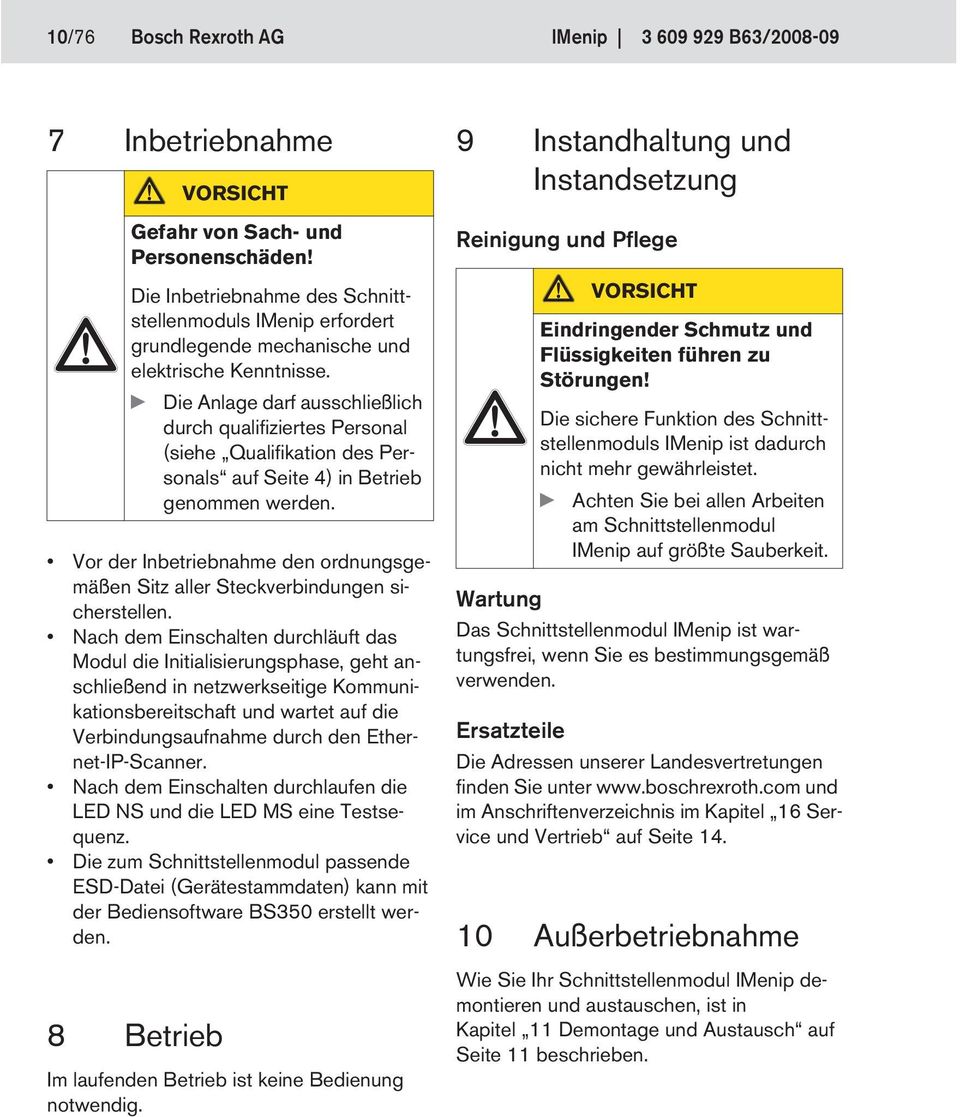 Ethernet-IP-Scanner. Nach dem Einschalten durchlaufen die LED NS und die LED MS eine Testsequenz.