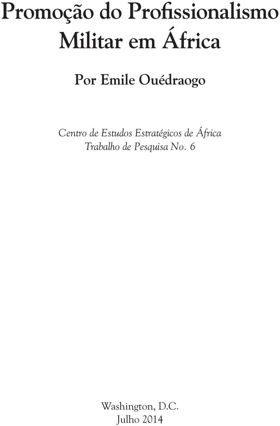 Estudos Estratégicos de África Trabalho