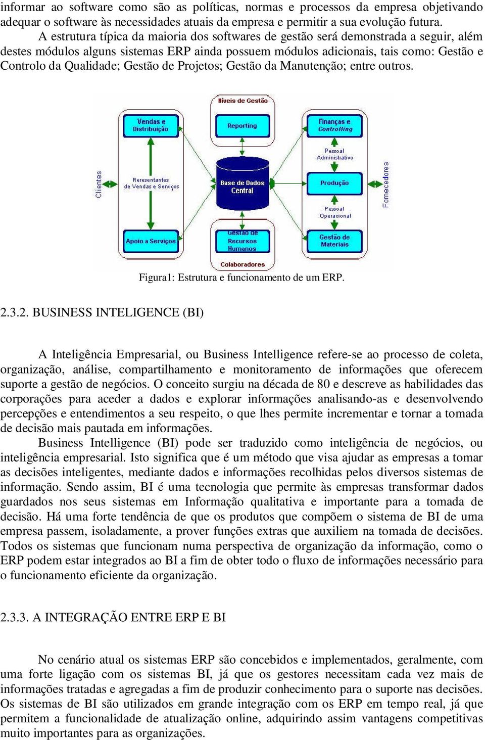 Gestão de Projetos; Gestão da Manutenção; entre outros. Figura1: Estrutura e funcionamento de um ERP. 2.