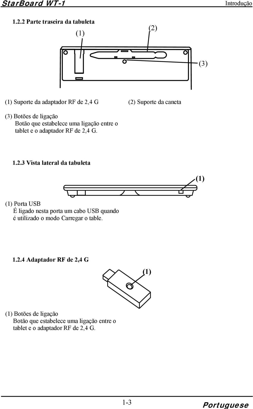 ligação Botão que estabelece uma ligação entre o tablet e o adaptador RF de 2,