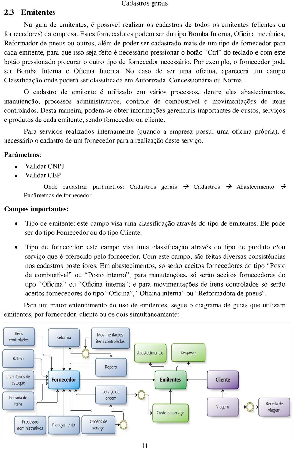 feito é necessário pressionar o botão Ctrl do teclado e com este botão pressionado procurar o outro tipo de fornecedor necessário. Por exemplo, o fornecedor pode ser Bomba Interna e Oficina Interna.