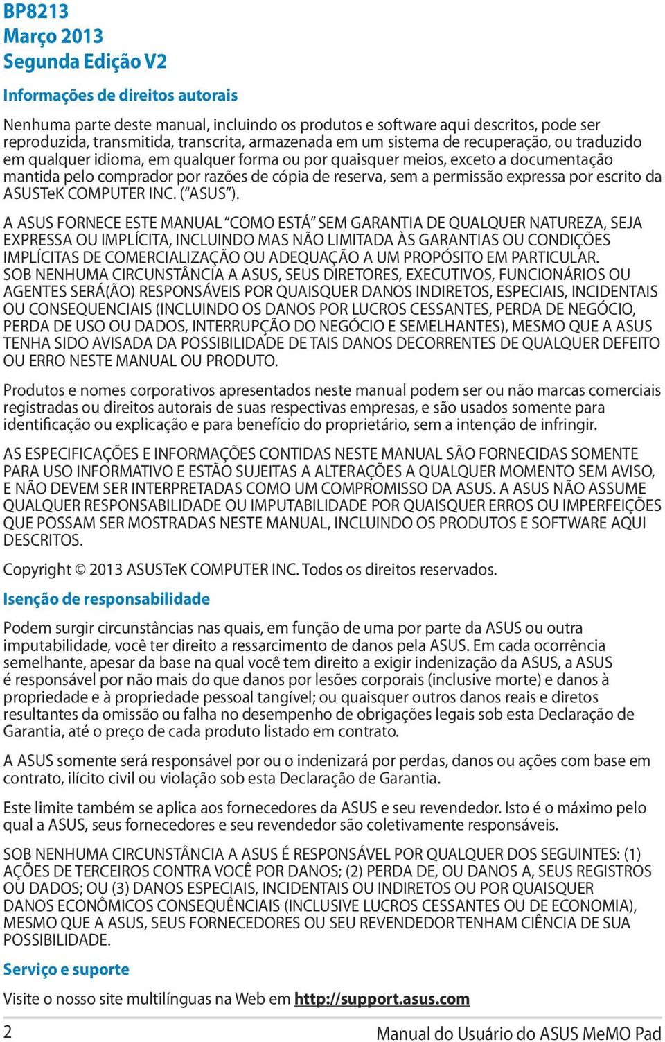 permissão expressa por escrito da ASUSTeK COMPUTER INC. ( ASUS ).