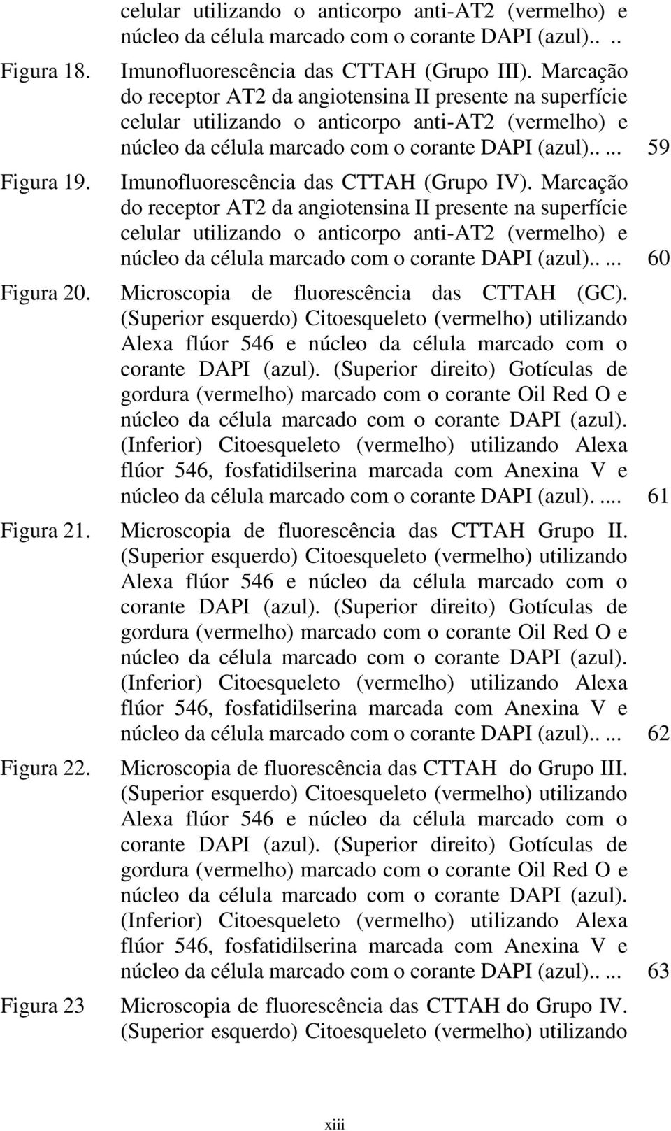 Marcação do receptor AT2 da angiotensina II presente na superfície celular utilizando o anticorpo anti-at2 (vermelho) e núcleo da célula marcado com o corante DAPI (azul).