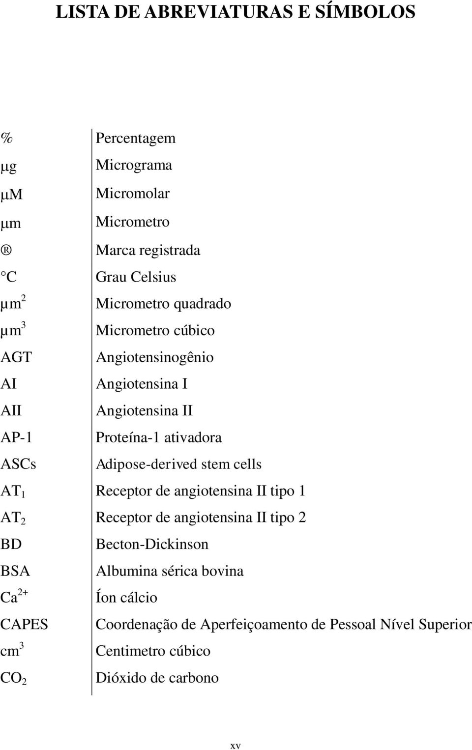 Adipose-derived stem cells AT 1 Receptor de angiotensina II tipo 1 AT 2 Receptor de angiotensina II tipo 2 BD Becton-Dickinson BSA