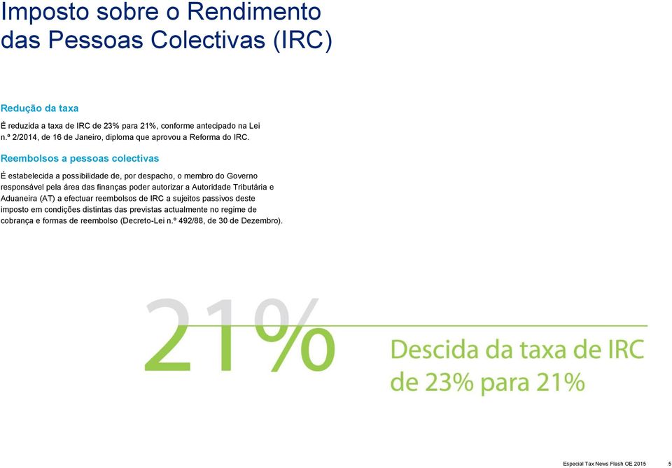 Reembolsos a pessoas colectivas É estabelecida a possibilidade de, por despacho, o membro do Governo responsável pela área das finanças poder autorizar a