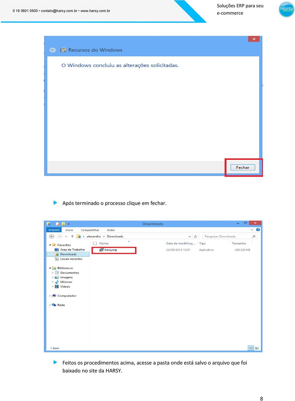 Feitos os procedimentos acima, acesse