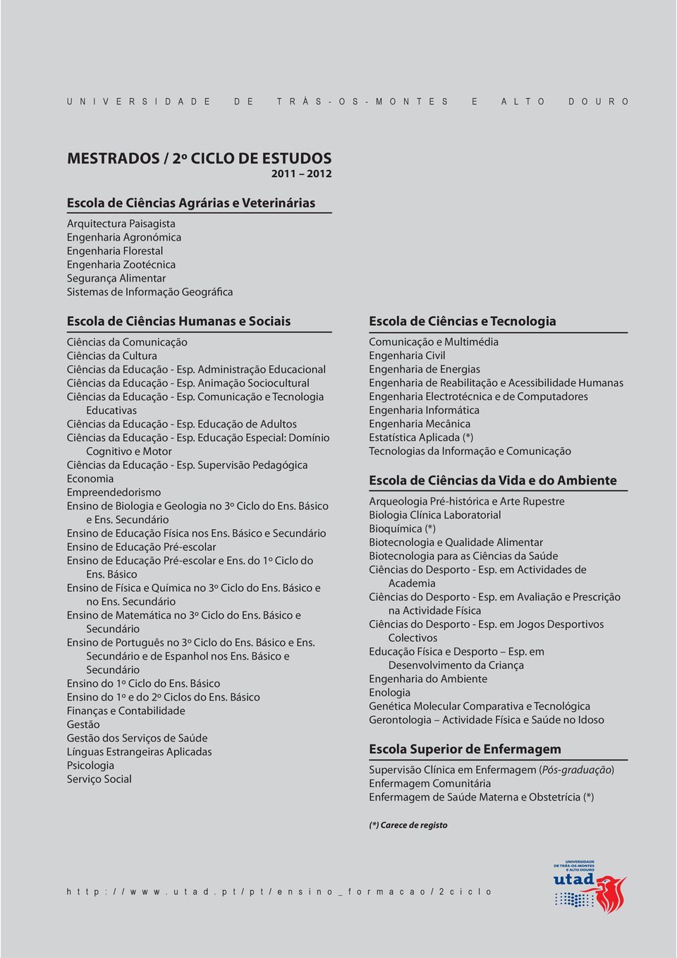 da Educação - Esp. Administração Educacional Ciências da Educação - Esp. Animação Sociocultural Ciências da Educação - Esp. Comunicação e Tecnologia Educativas Ciências da Educação - Esp.