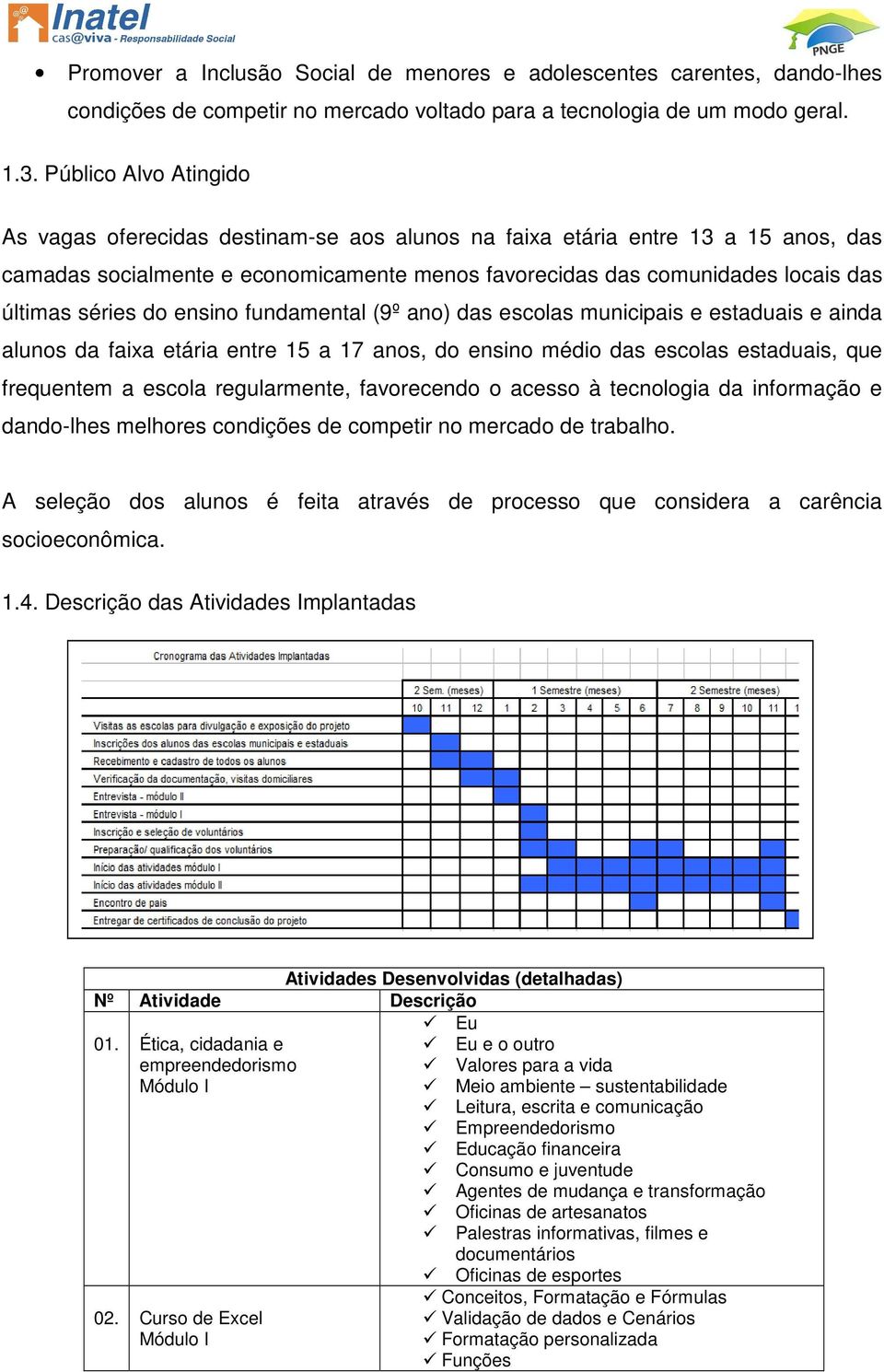 séries do ensino fundamental (9º ano) das escolas municipais e estaduais e ainda alunos da faixa etária entre 15 a 17 anos, do ensino médio das escolas estaduais, que frequentem a escola