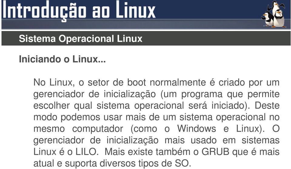 permite escolher qual sistema operacional será iniciado).