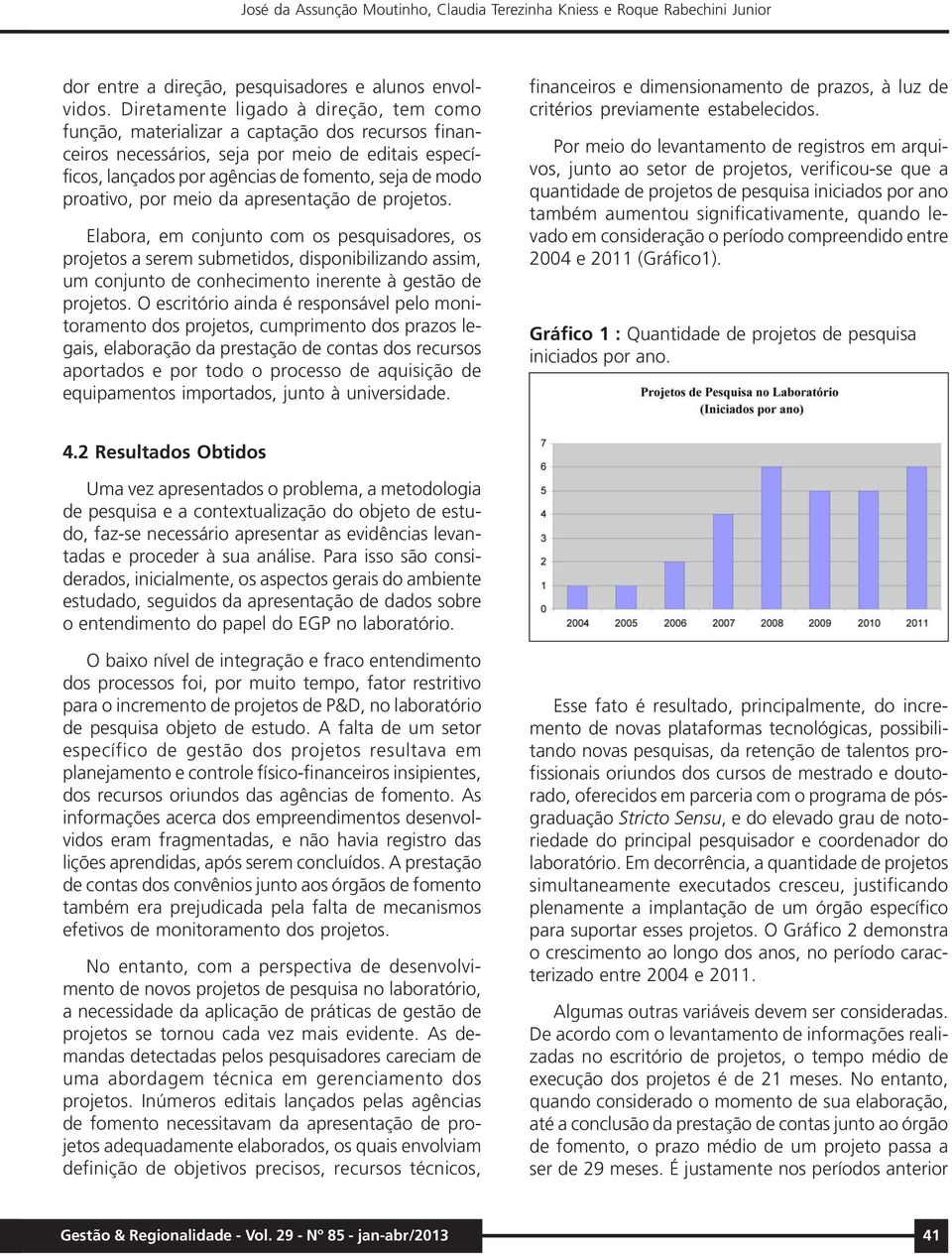 proativo, por meio da apresentação de projetos.