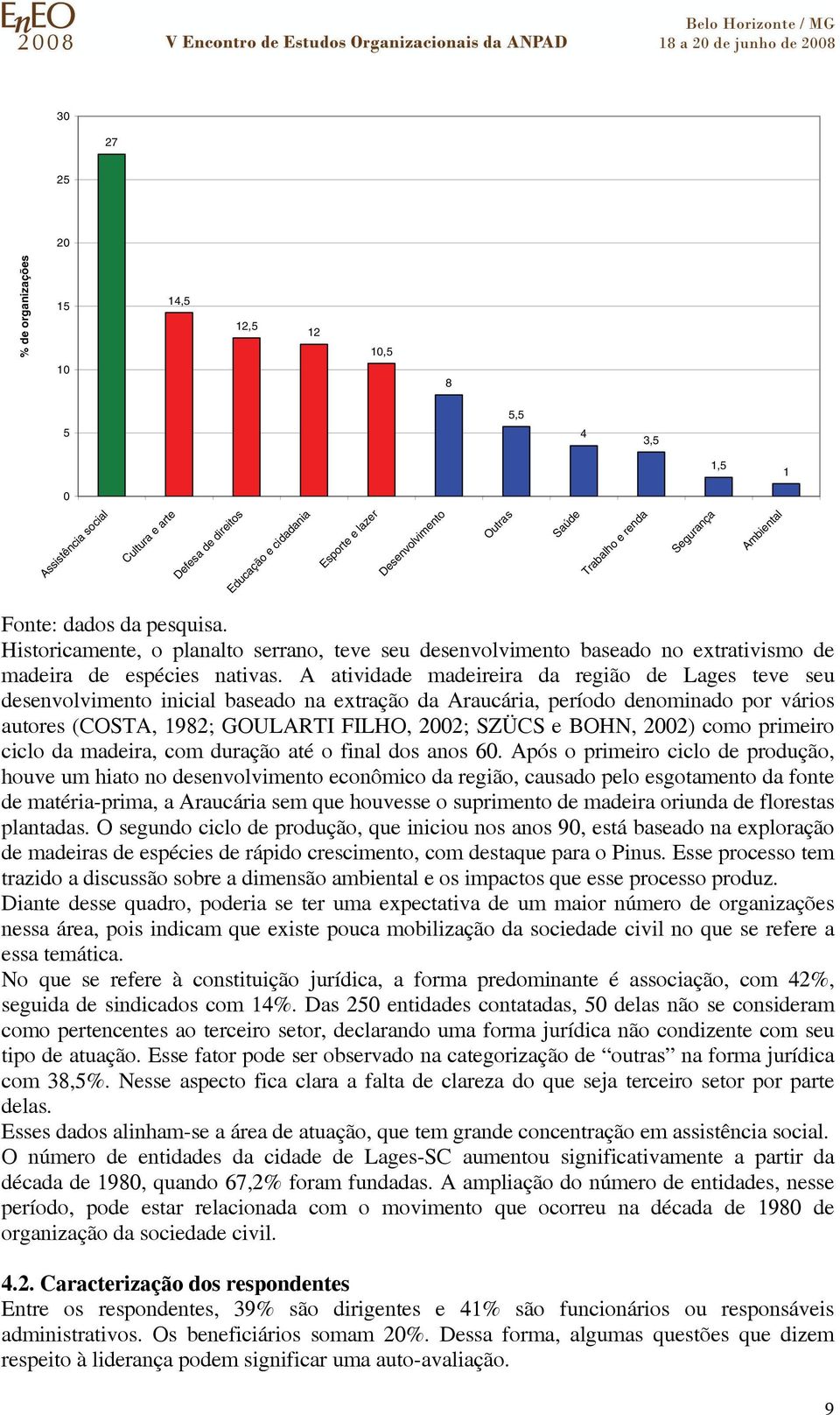 A atividade madeireira da região de Lages teve seu desenvolvimento inicial baseado na extração da Araucária, período denominado por vários autores (COSTA, 1982; GOULARTI FILHO, 2002; SZÜCS e BOHN,