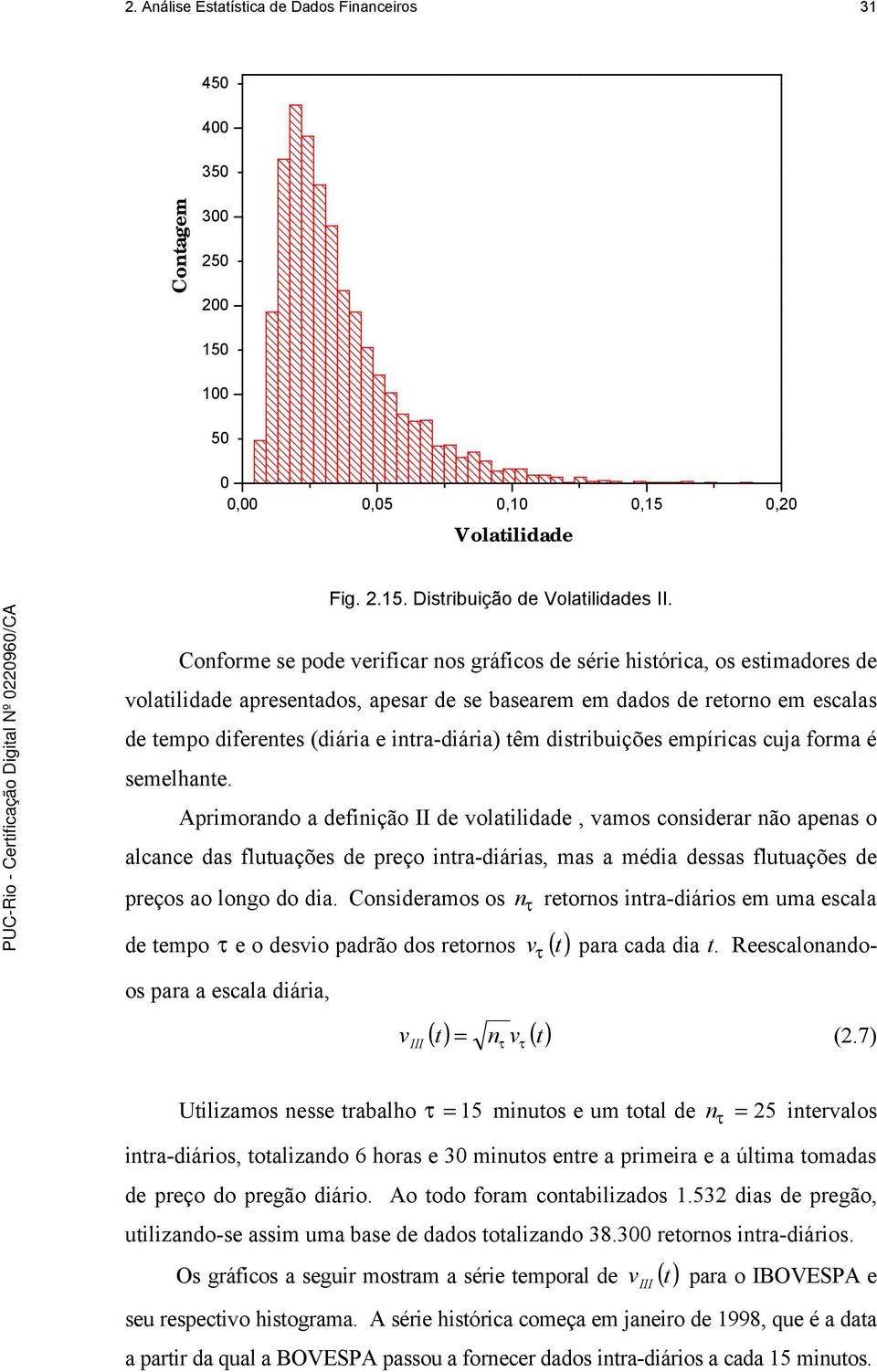 intra-diária) têm distribuições empíricas cuja forma é semelhante.