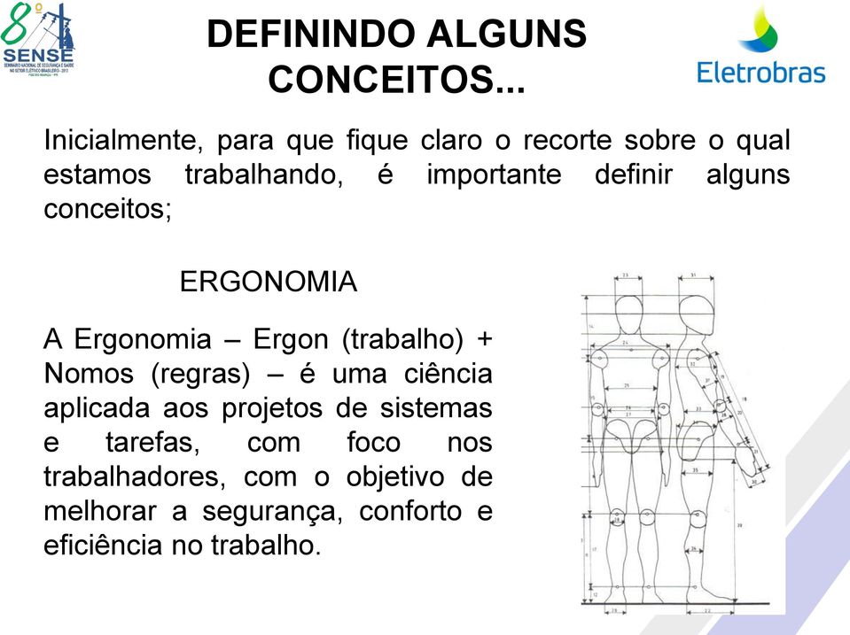 importante definir alguns conceitos; ERGONOMIA A Ergonomia Ergon (trabalho) + Nomos