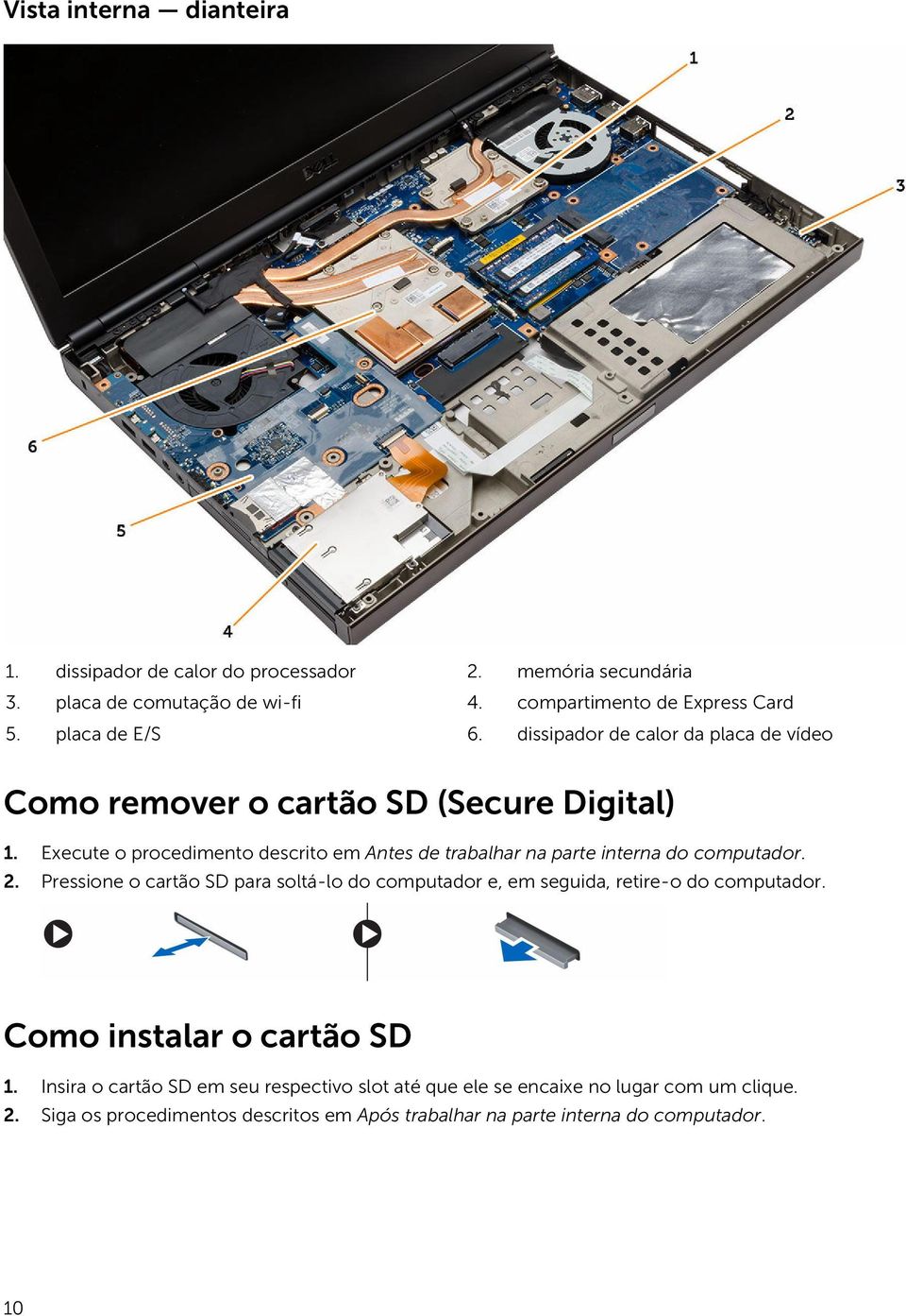 Execute o procedimento descrito em Antes de trabalhar na parte interna do computador. 2.