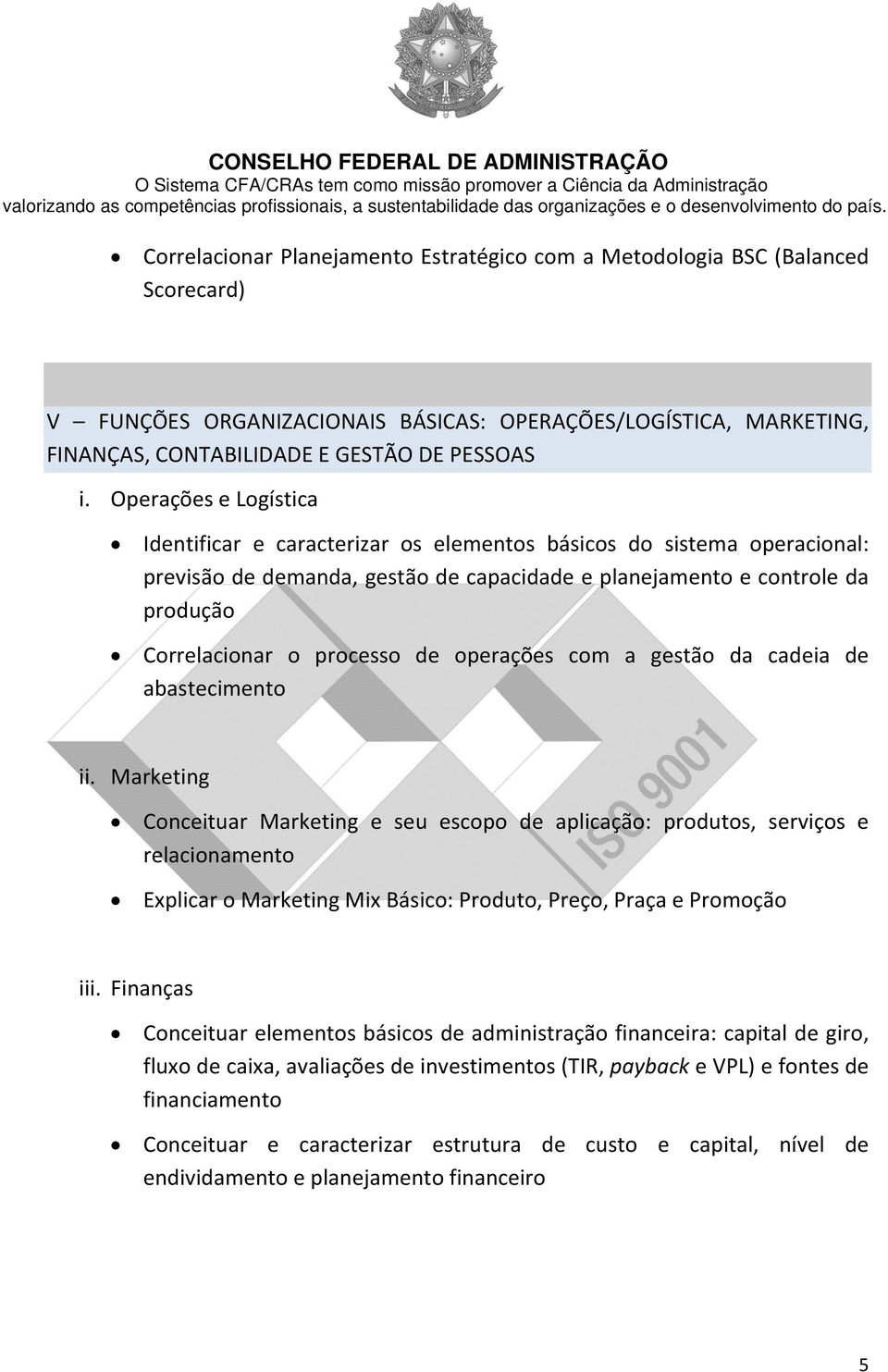 de operações com a gestão da cadeia de abastecimento ii.