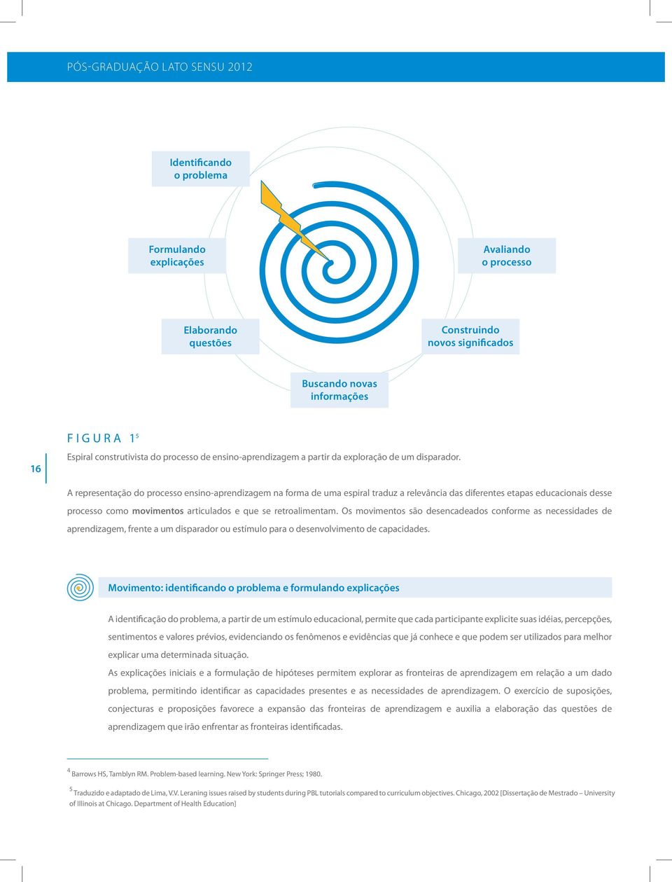 A representação do processo ensino-aprendizagem na forma de uma espiral traduz a relevância das diferentes etapas educacionais desse processo como movimentos articulados e que se retroalimentam.