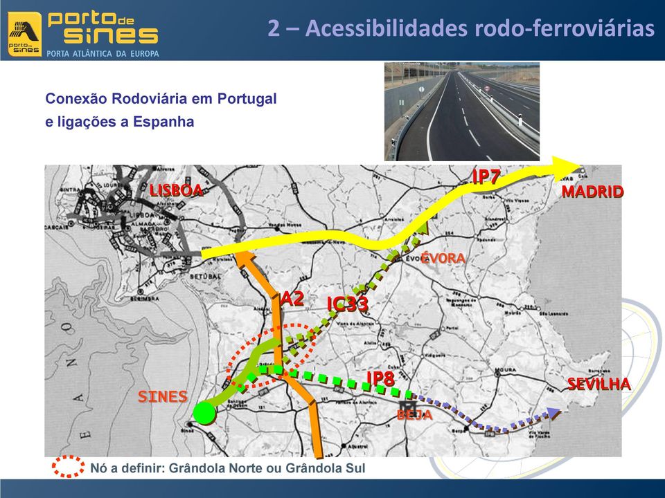 ÉVORA A2 IC33 SINES IP8 BEJA SEVILHA Nó a definir: