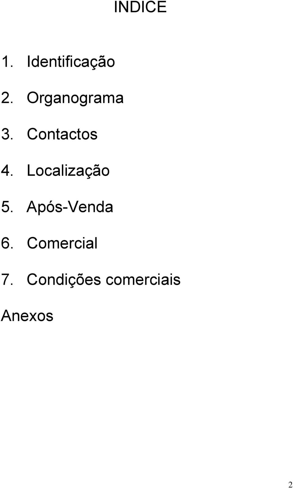 Localização 5. Após-Venda 6.