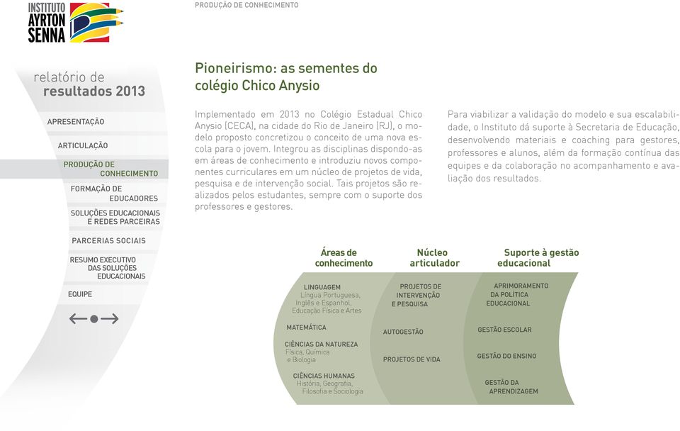 Tais projetos são realizados pelos estudantes, sempre com o suporte dos professores e gestores.