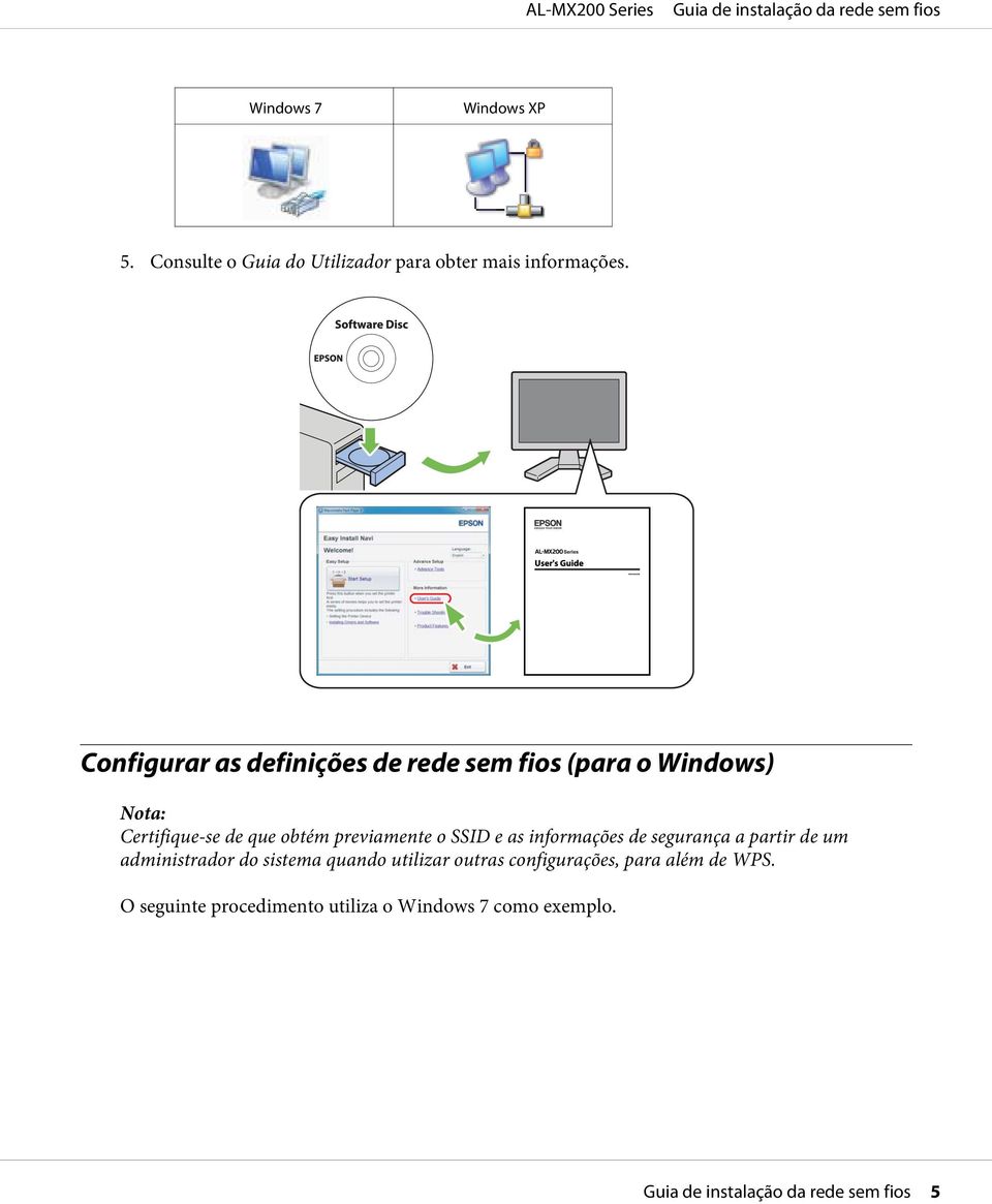 previamente o SSID e as informações de segurança a partir de um administrador do sistema