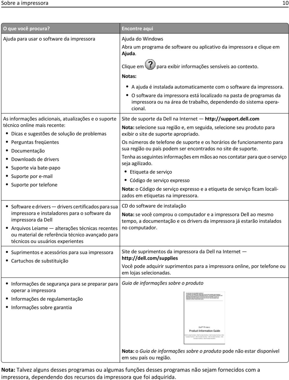 O software da impressora está localizado na pasta de programas da impressora ou na área de trabalho, dependendo do sistema operacional.