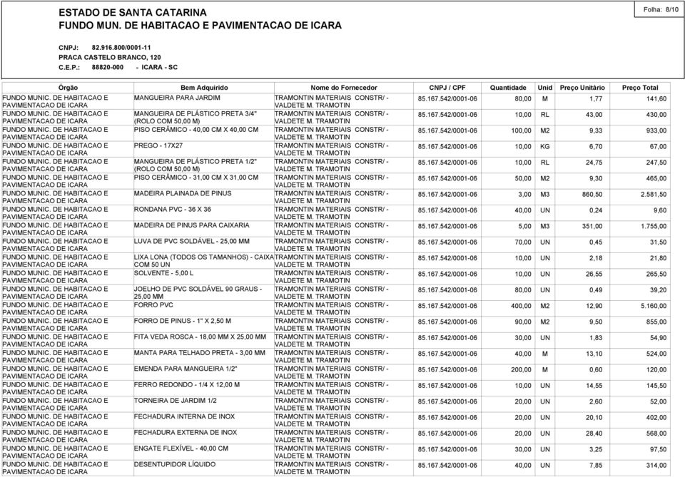 M) PISO CERÂMICO - 31,00 CM X 31,00 CM MADEIRA PLAINADA DE PINUS RONDANA PVC - 36 X 36 MADEIRA DE PINUS PARA CAIXARIA LUVA DE PVC SOLDÁVEL - 25,00 MM LIXA LONA (TODOS OS TAMANHOS) - CAIXA COM 50 UN