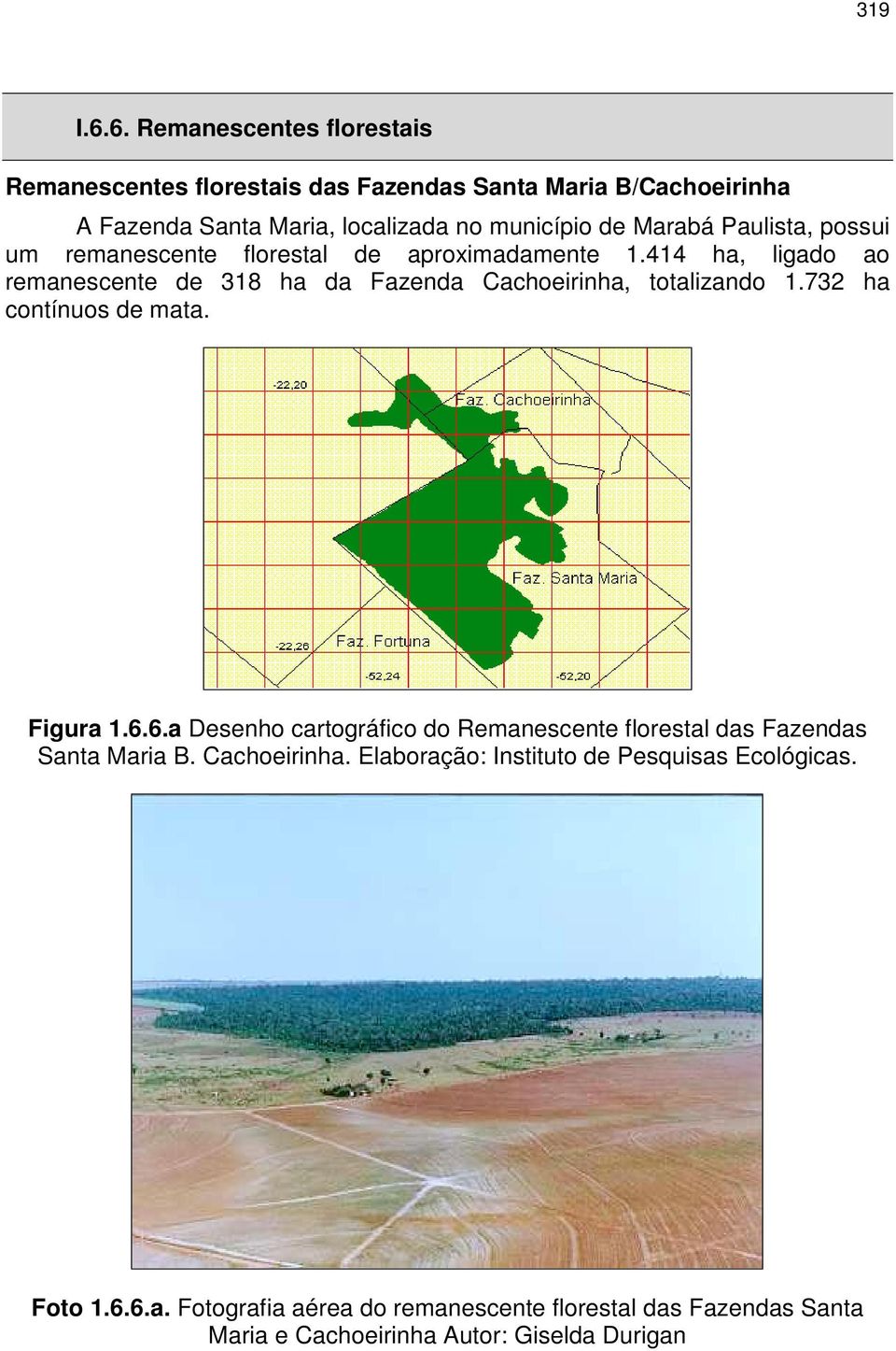 Paulista, possui um remanescente florestal de aproximadamente 1.414 ha, ligado ao remanescente de 318 ha da Fazenda Cachoeirinha, totalizando 1.