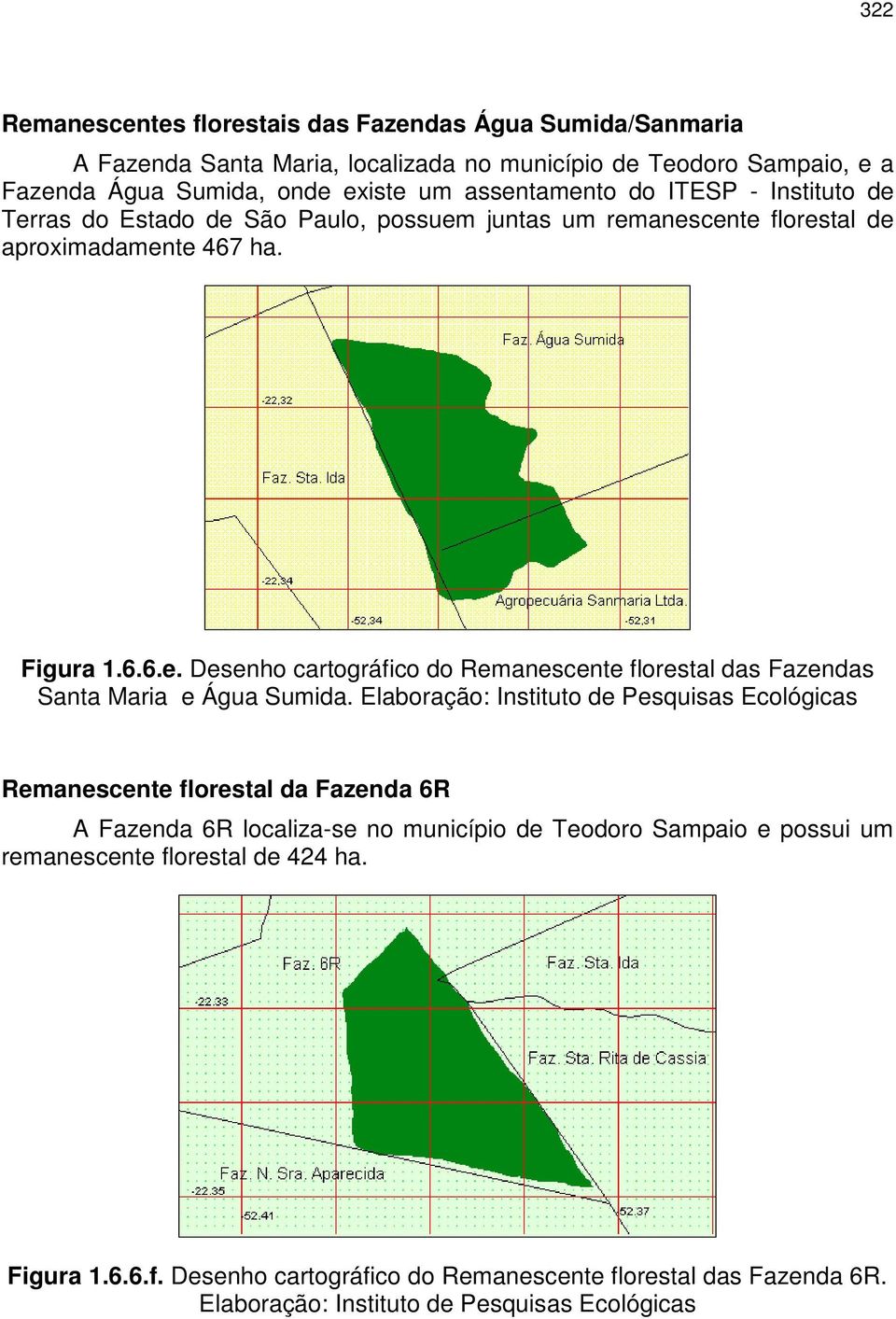 Elaboração: Instituto de Pesquisas Ecológicas Remanescente florestal da Fazenda 6R A Fazenda 6R localiza-se no município de Teodoro Sampaio e possui um remanescente florestal de