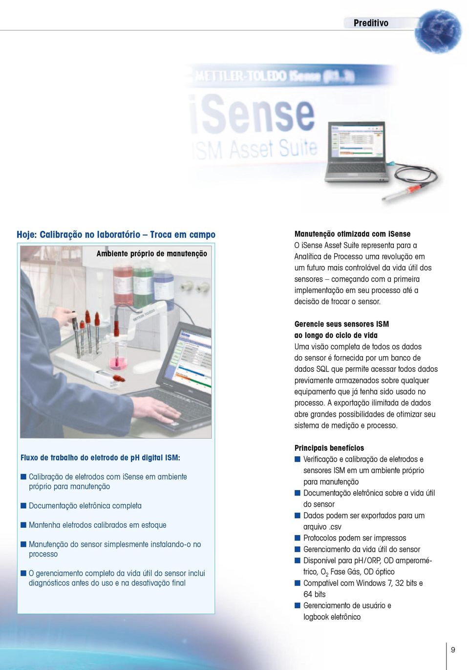 Gerencie seus sensores ISM ao longo do ciclo de vida Uma visão completa de todos os dados do sensor é fornecida por um banco de dados SQL que permite acessar todos dados previamente armazenados sobre