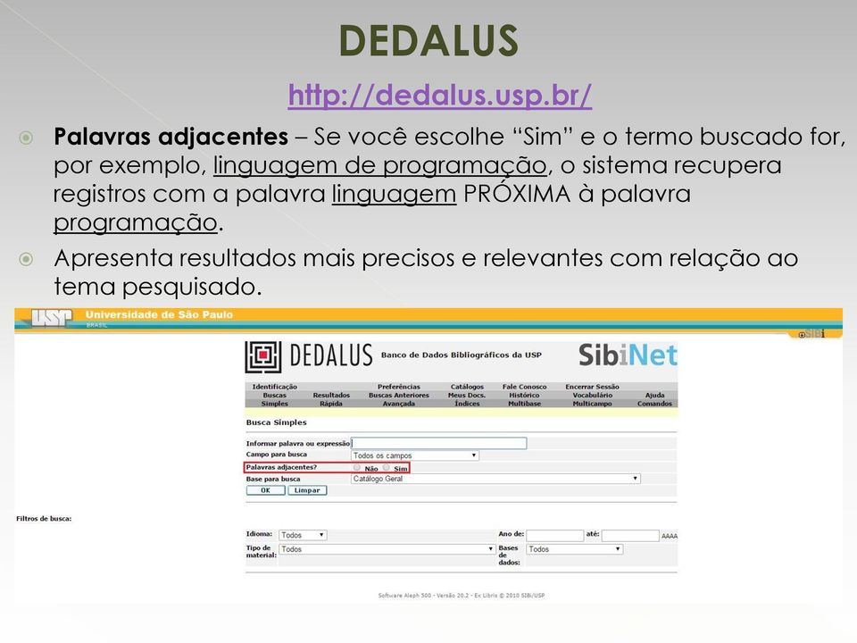 exemplo, linguagem de programação, o sistema recupera registros com a