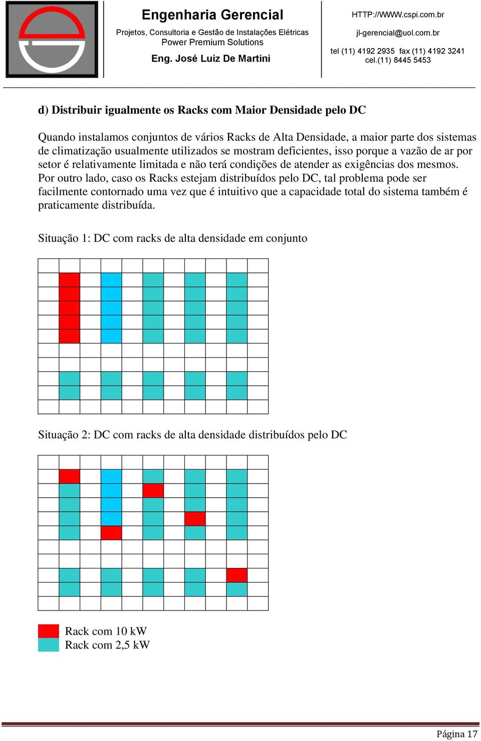 Por outro lado, caso os Racks estejam distribuídos pelo DC, tal problema pode ser facilmente contornado uma vez que é intuitivo que a capacidade total do sistema também é