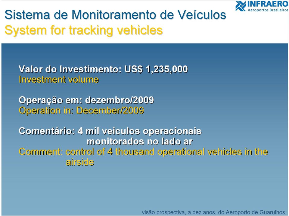 Operation in: December/2009 Comentário: 4 mil veículos operacionais