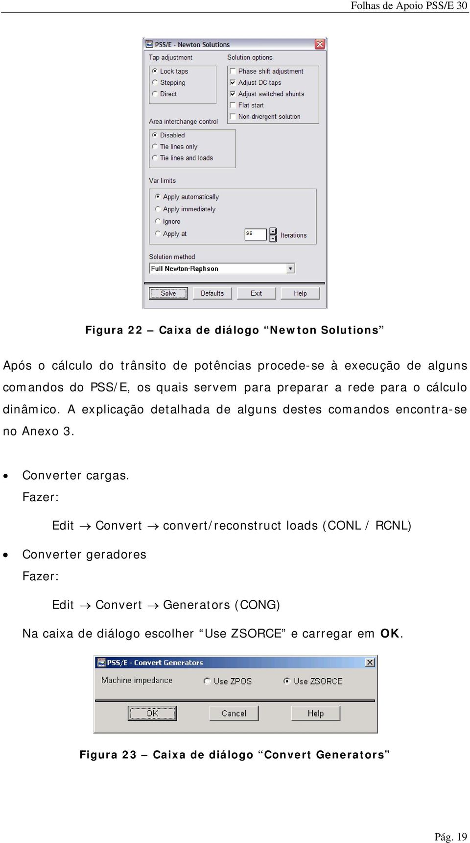 A explicação detalhada de alguns destes comandos encontra-se no Anexo 3. Converter cargas.