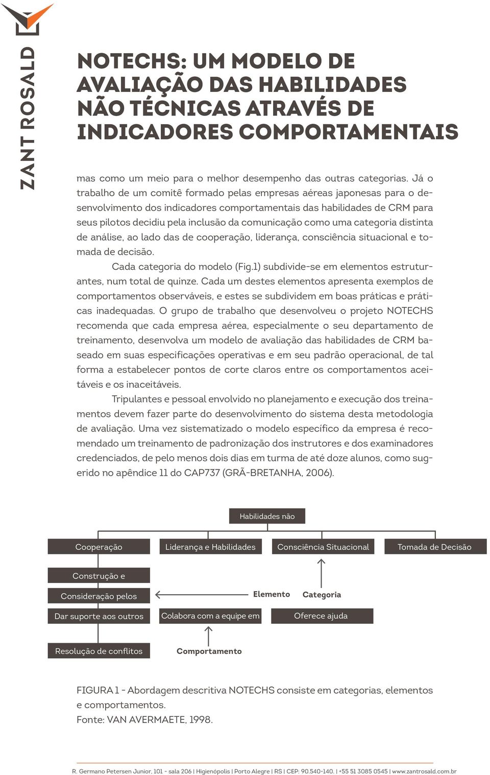 como uma categoria distinta de análise, ao lado das de cooperação, liderança, consciência situacional e tomada de decisão. Cada categoria do modelo (Fig.