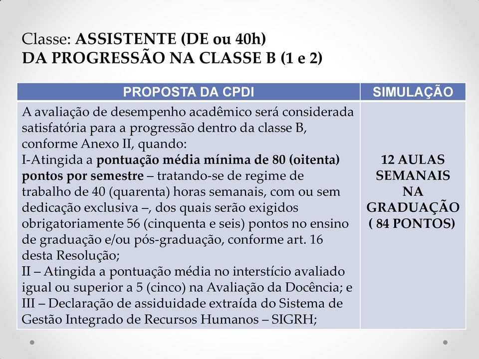 exigidos obrigatoriamente 56 (cinquenta e seis) pontos no ensino de graduação e/ou pós-graduação, conforme art.