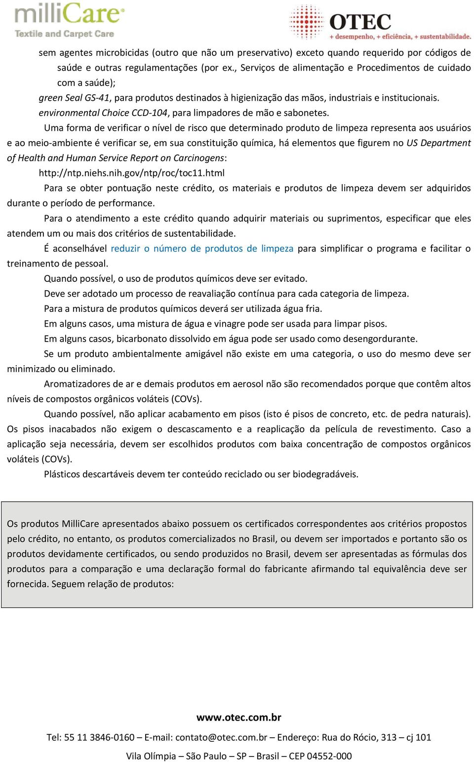 environmental Choice CCD 104, para limpadores de mão e sabonetes.