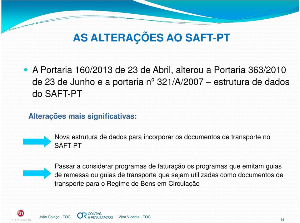 os documentos de transporte no SAFT-PT Passar a considerar programas de faturação os programas que emitam guias de
