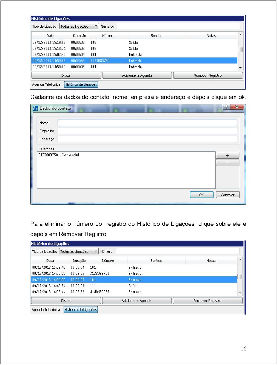 Para eliminar o número do registro do