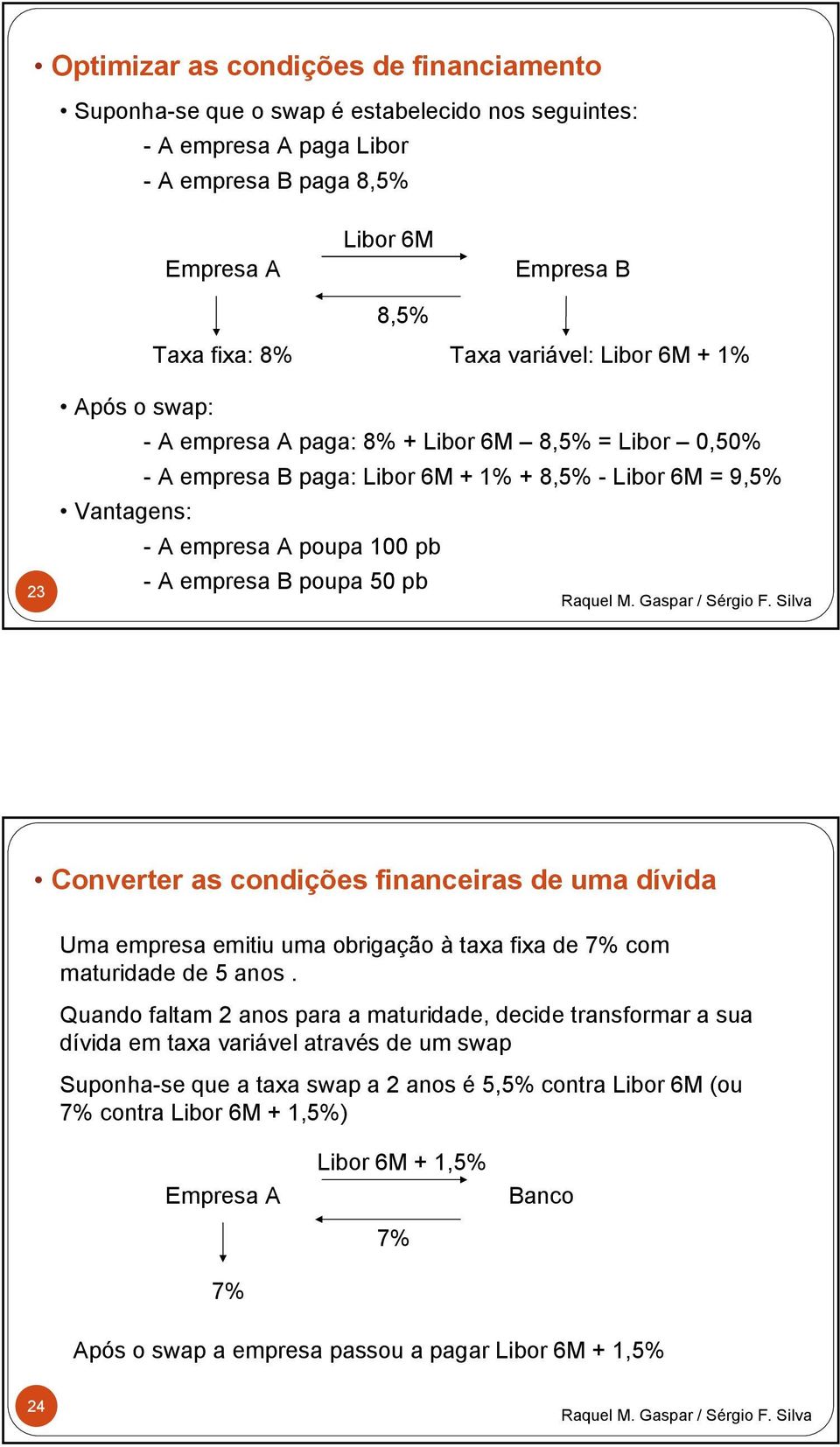 empresa B poupa 50 pb Converter as condições financeiras de uma dívida Uma empresa emitiu uma obrigação à taxa fixa de 7% com maturidade de 5 anos.