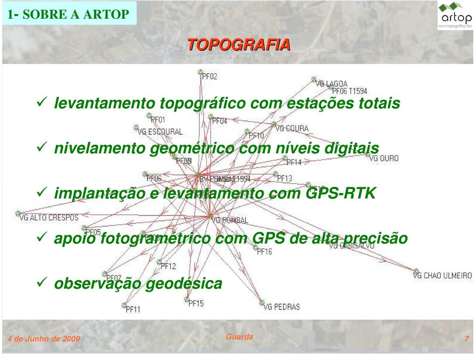 implantação e levantamento com GPS-RTK apoio fotogramétrico