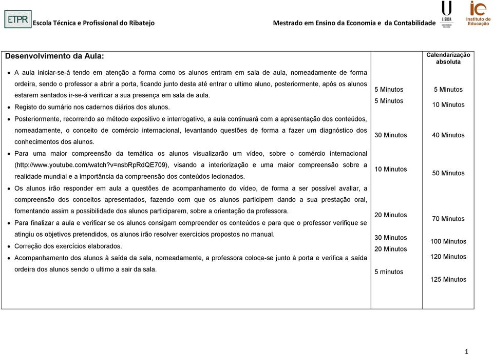 em sala de aula. Registo do sumário nos cadernos diários dos alunos.