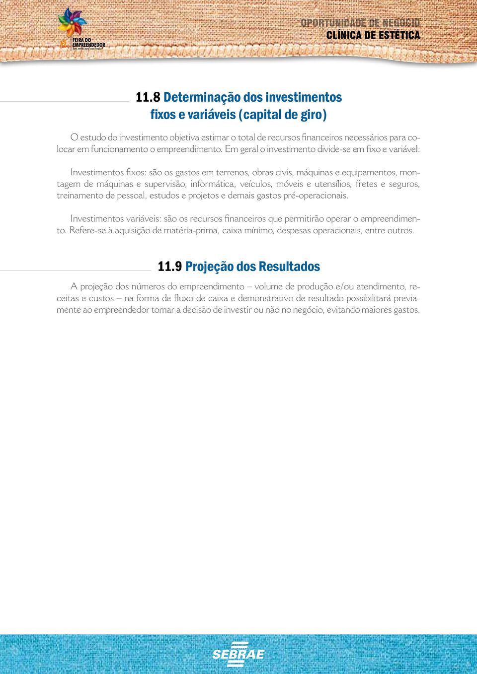 Em geral o investimento divide-se em fixo e variável: Investimentos fixos: são os gastos em terrenos, obras civis, máquinas e equipamentos, montagem de máquinas e supervisão, informática, veículos,