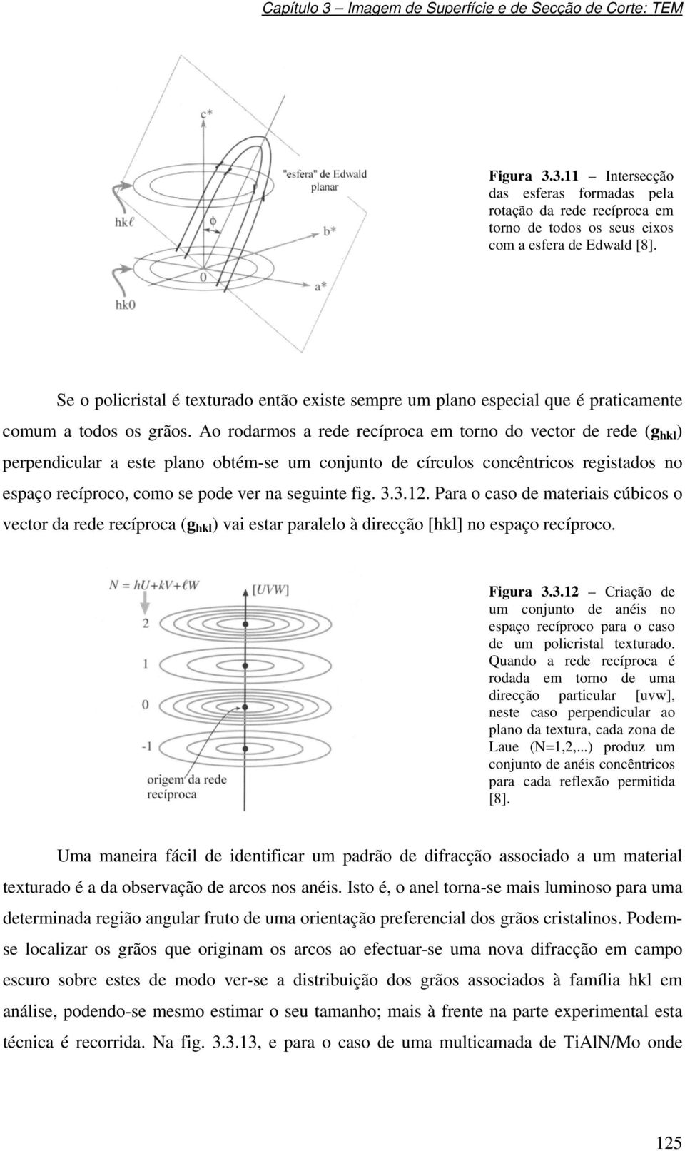 Ao rodarmos a rede recíproca em torno do vector de rede (g hkl ) perpendicular a este plano obtém-se um conjunto de círculos concêntricos registados no espaço recíproco, como se pode ver na seguinte