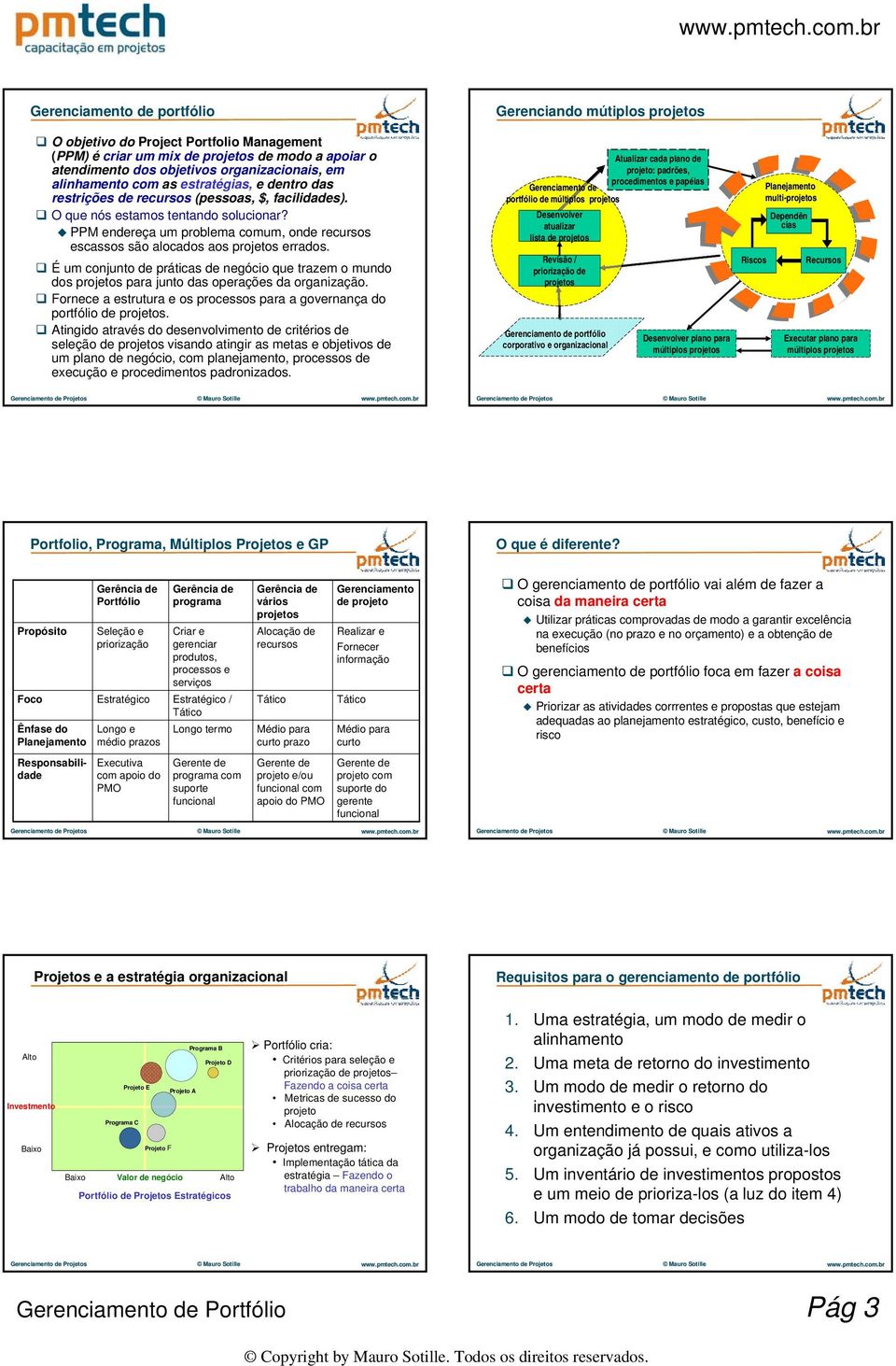 É um conjunto de práticas de negócio que trazem o mundo dos para junto das operações da organização. Fornece a estrutura e os processos para a governança do portfólio de.