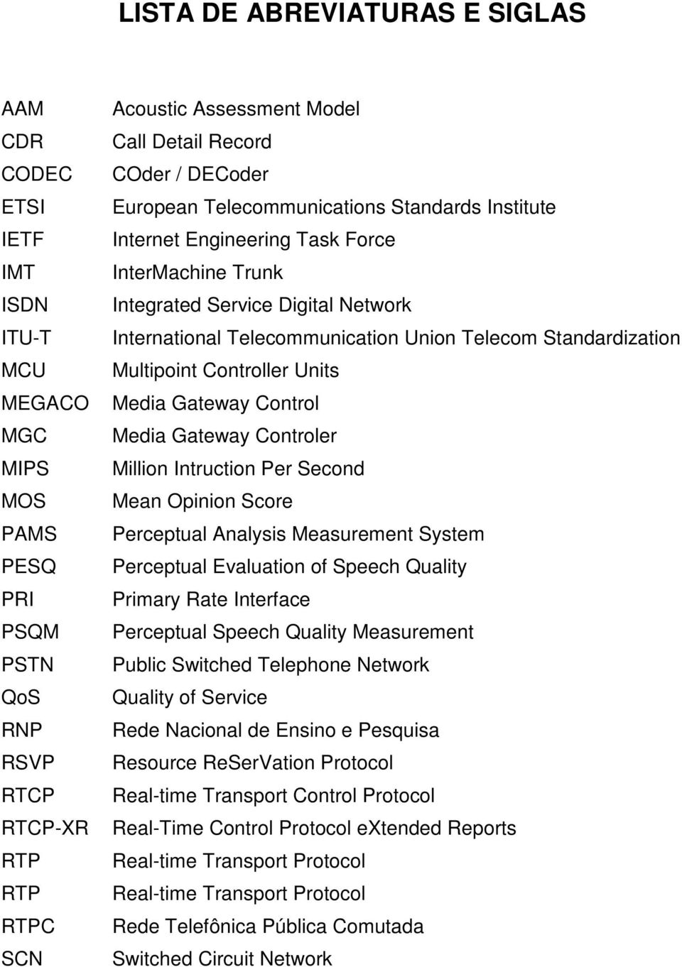 Union Telecom Standardization Multipoint Controller Units Media Gateway Control Media Gateway Controler Million Intruction Per Second Mean Opinion Score Perceptual Analysis Measurement System