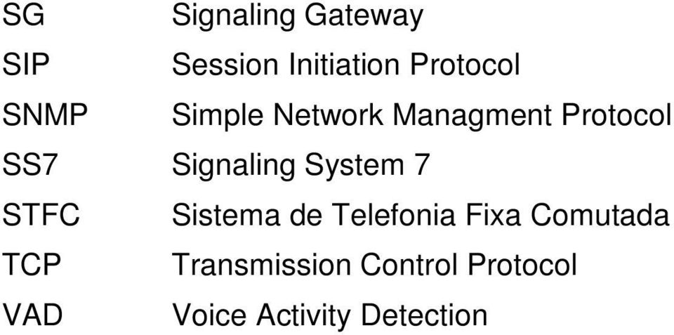 System 7 STFC Sistema de Telefonia Fixa Comutada TCP
